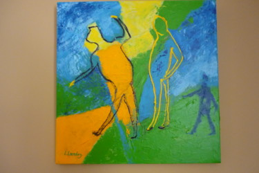 Schilderij getiteld "Out his Shadow" door Louis Lambry, Origineel Kunstwerk, Acryl