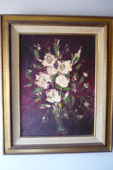 Painting titled "Flowers" by Louis Lambry, Original Artwork, Oil