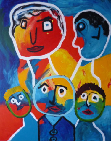 Malerei mit dem Titel "All together" von Louis Lambry, Original-Kunstwerk, Acryl