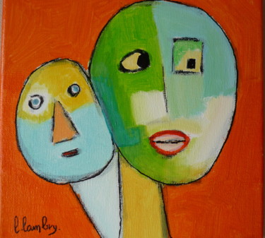 Painting titled "Kiekeboe !" by Louis Lambry, Original Artwork, Acrylic