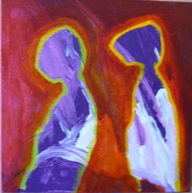 Painting titled "Blind Date - (F801…" by Louis Lambry, Original Artwork, Acrylic Mounted on Wood Stretcher frame