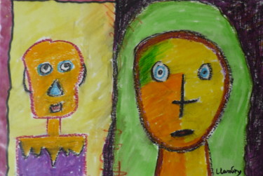 Schilderij getiteld "FAMILY        (F 61…" door Louis Lambry, Origineel Kunstwerk, Potlood