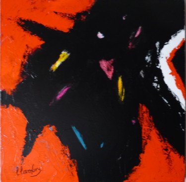 Painting titled "Mouvement noir   (A…" by Louis Lambry, Original Artwork, Acrylic Mounted on Wood Stretcher frame