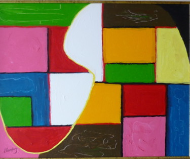Schilderij getiteld "Geometrisch abstract" door Louis Lambry, Origineel Kunstwerk, Acryl