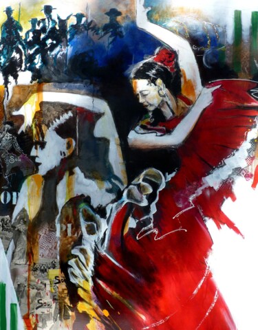 Pittura intitolato "Flamenca" da Louis Lopez, Opera d'arte originale, Acrilico
