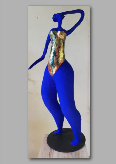 Sculpture intitulée "bleue" par Louis Lopez, Œuvre d'art originale, Résine