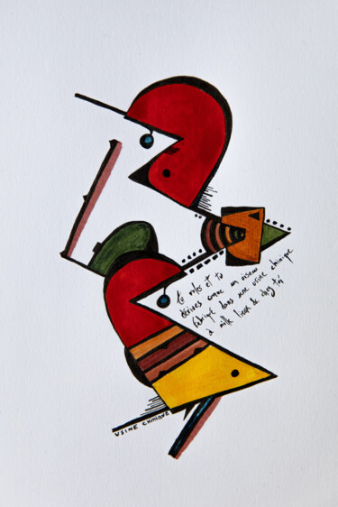 Peinture intitulée "L'oiseau chimique" par Louis Naÿs, Œuvre d'art originale, Acrylique