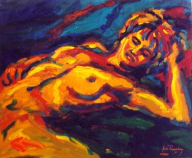 Peinture intitulée "NU KATIA FAUVE (ART…" par Louis Runemberg, Œuvre d'art originale