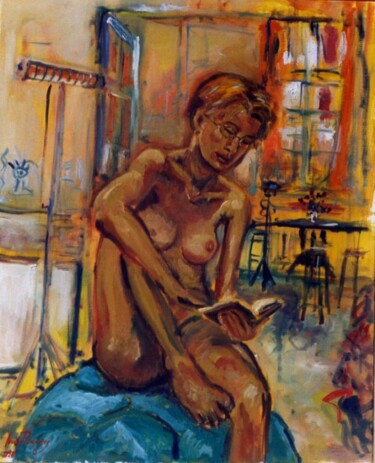 Painting titled "LA LECTRICE (BEAUX-…" by Louis Runemberg, Original Artwork