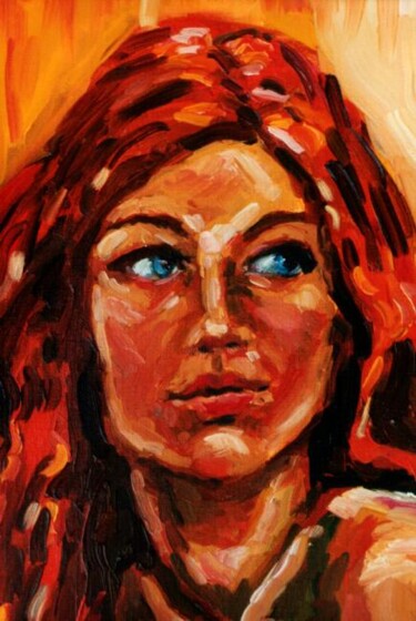 Painting titled "KARINE LA ROUSSE DE…" by Louis Runemberg, Original Artwork