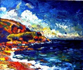 Painting titled "BAIE DES CALGRAIN E…" by Louis Runemberg, Original Artwork