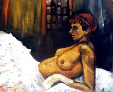 Painting titled "CAROLE AU JUPON / E…" by Louis Runemberg, Original Artwork