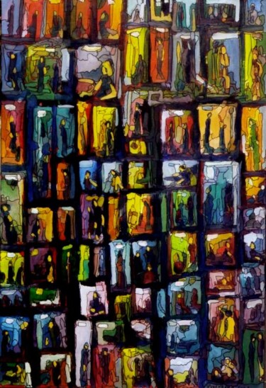 Painting titled "WINDOWS 50P.01 /EXP…" by Louis Runemberg, Original Artwork