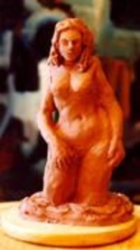 Sculpture intitulée "FEMME OBSERVANT" par Louis Runemberg, Œuvre d'art originale, Céramique