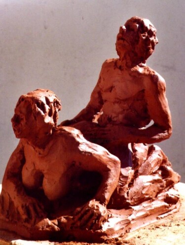 Escultura intitulada "LA LEVRETTE" por Louis Runemberg, Obras de arte originais, Argila