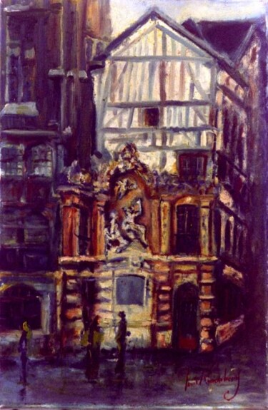 Painting titled "GROS HORLOGE DE ROU…" by Louis Runemberg, Original Artwork