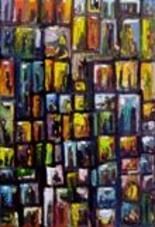 Pittura intitolato "WINDOWS 50P.01 (ART…" da Louis Runemberg, Opera d'arte originale, Olio Montato su Telaio per barella in…