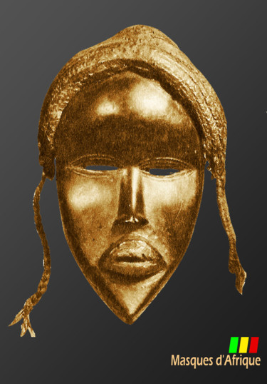 Arts numériques intitulée "Masque (Afrique-Mal…" par Louis Sonehekpon, Œuvre d'art originale, Travail numérique 2D