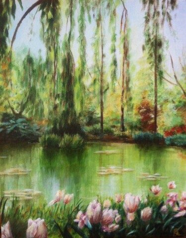 Painting titled "Jardin secret" by Louisa, Original Artwork, Acrylic