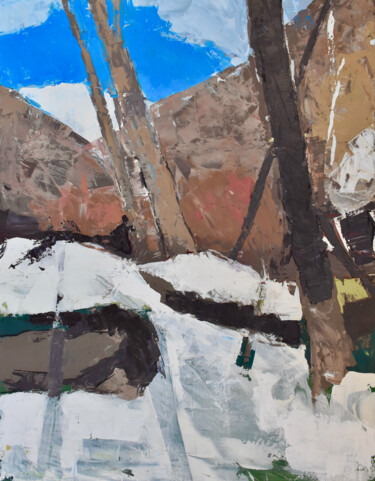 Malerei mit dem Titel "Ciel d'hiver dans l…" von Louisa Vernet-Déan, Original-Kunstwerk, Acryl Auf Keilrahmen aus Holz monti…