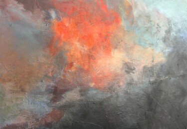 Malerei mit dem Titel "Ciel en feu" von Louisa Vernet-Déan, Original-Kunstwerk, Acryl Auf Keilrahmen aus Holz montiert