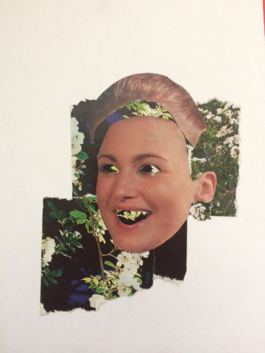 Collagen mit dem Titel "La vie en roses II" von Louisa Linton, Original-Kunstwerk, Collagen