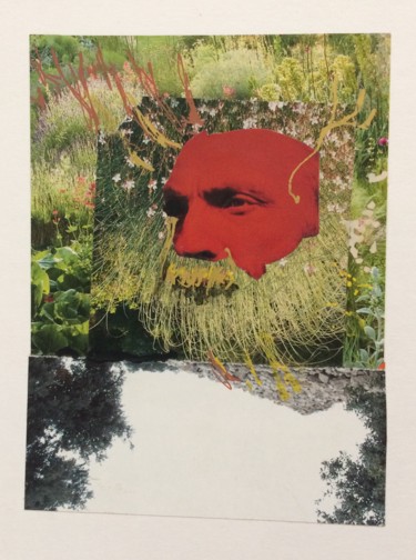 Collagen mit dem Titel "Nietzsche" von Louisa Linton, Original-Kunstwerk, Collagen