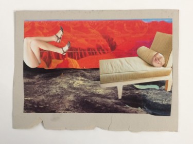 Collagen mit dem Titel "Chaise longing" von Louisa Linton, Original-Kunstwerk, Collagen