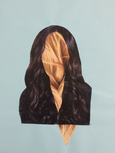 Collagen mit dem Titel "Dumb Blonde" von Louisa Linton, Original-Kunstwerk, Collagen