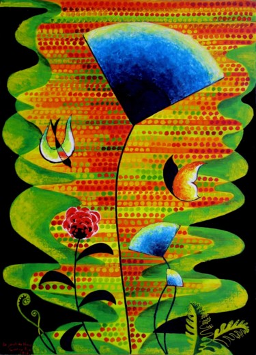Peinture intitulée "Le Jardin de Venus.…" par Louis Carvalho, Œuvre d'art originale, Huile