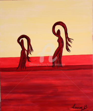 Malerei mit dem Titel "Danse  sur le fleuv…" von Louise Bressange, Original-Kunstwerk, Öl