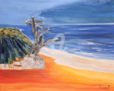 Painting titled "Un arbre sur la pla…" by Louise Bressange, Original Artwork, Oil