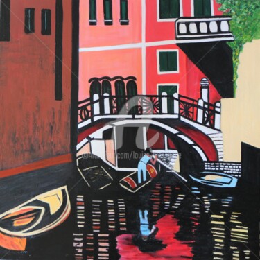 Painting titled "Venise" by Louise Bressange, Original Artwork, Oil