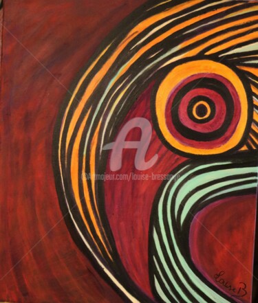 Schilderij getiteld "oiseau spirale" door Louise Bressange, Origineel Kunstwerk, Acryl