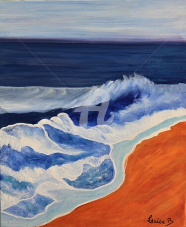 Peinture intitulée "Dessins de vagues" par Louise Bressange, Œuvre d'art originale, Huile