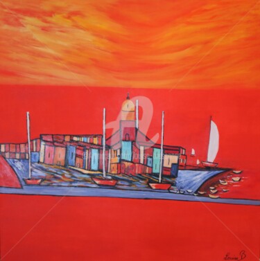 Painting titled "Embarquement pour S…" by Louise Bressange, Original Artwork, Acrylic