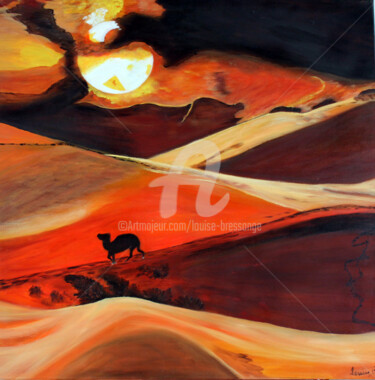 Painting titled "Couleurs du désert" by Louise Bressange, Original Artwork, Oil