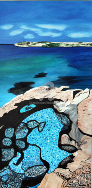 Pintura titulada "bleus-de-mer.jpg" por Louise Bressange, Obra de arte original, Oleo