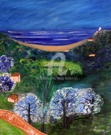 Painting titled "depuis-ramatuelle.j…" by Louise Bressange, Original Artwork