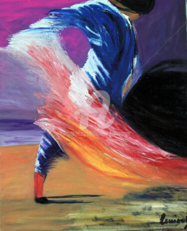 Malarstwo zatytułowany „dans-l-arene.jpg” autorstwa Louise Bressange, Oryginalna praca, Olej