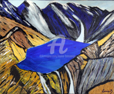 Pintura intitulada "lac-de-montagne.jpg" por Louise Bressange, Obras de arte originais, Óleo