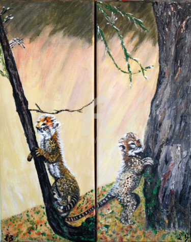 绘画 标题为“grimper-aux-arbres.…” 由Louise Bressange, 原创艺术品