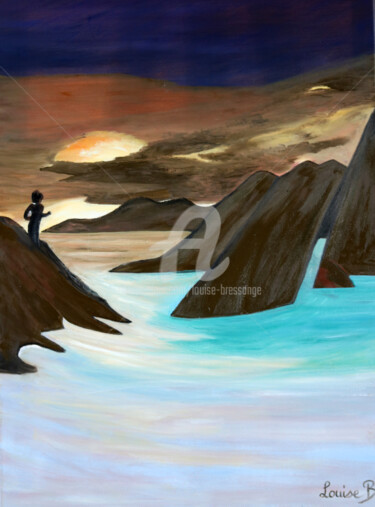 Pintura titulada "Crépuscule sur les…" por Louise Bressange, Obra de arte original, Oleo