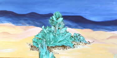 Malerei mit dem Titel "Paysage du désert" von Louise Bressange, Original-Kunstwerk, Öl