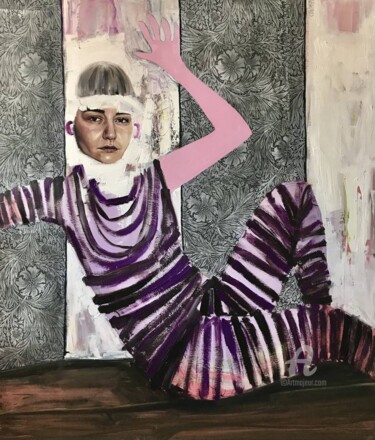 Schilderij getiteld "Burglar" door Louise Howard, Origineel Kunstwerk, Olie