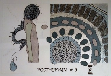 Peinture intitulée "POSTHUMAIN # 5" par Louise Malbec, Œuvre d'art originale, Pastel