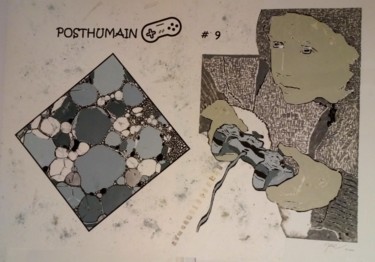 Painting titled "POSTHUMAIN # 9" by Louise Malbec, Original Artwork, Pastel