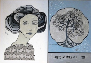 Peinture intitulée "CAGES INTIMES # 1" par Louise Malbec, Œuvre d'art originale, Pastel