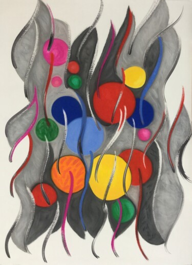Pintura titulada "Rivière noire" por Louise Mauger, Obra de arte original, Pastel