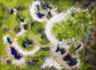 Malerei mit dem Titel "Lichens" von Louise Mauger, Original-Kunstwerk, Acryl